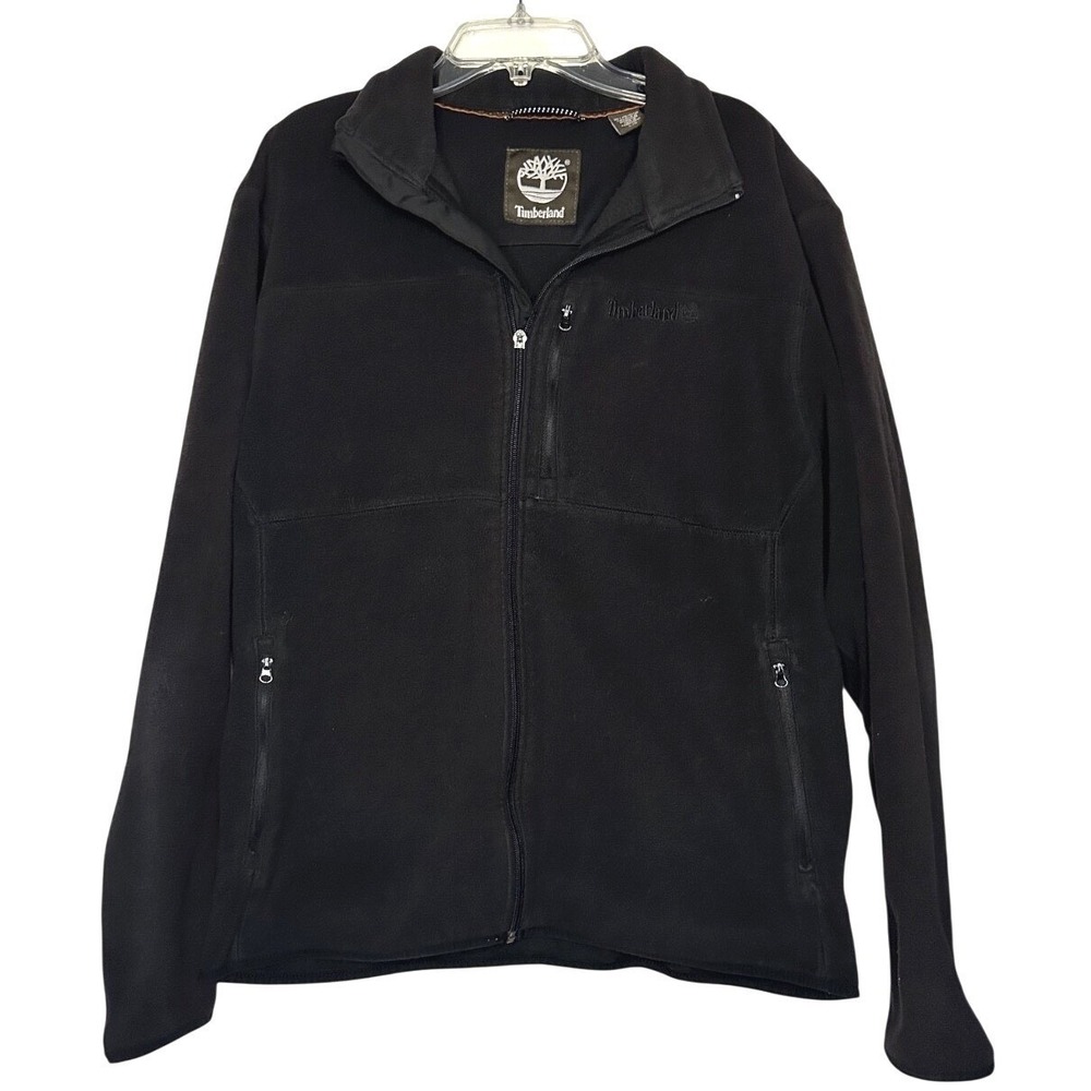 Timberland‎ Fleece Long Sleeve Mens L Black Full Zip with Pockets Gorpcore